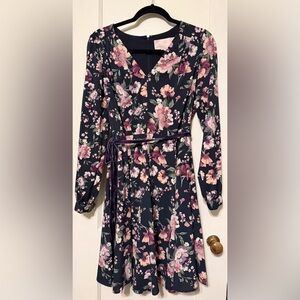 Gal meets Glam Rosalind Floral Long Sleeve Fit & Flare dress